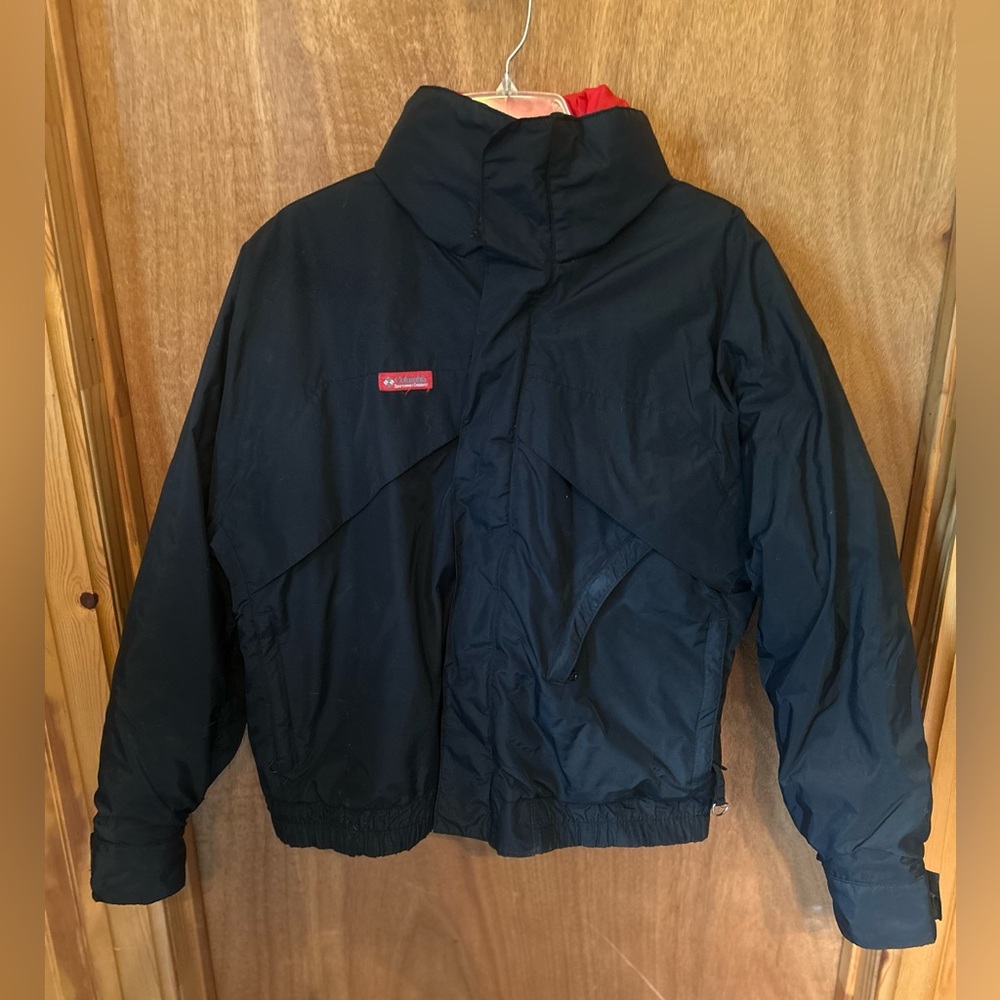 Vintage Columbia Whirlibird Radial Sleeve Black Ski Jacket High Collar